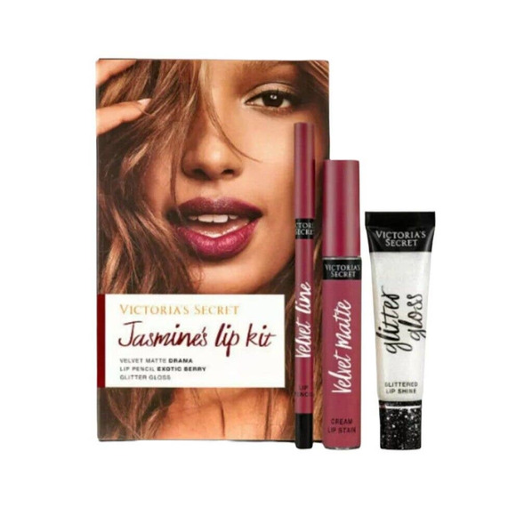 Victoria's Secret Jasmine's Lip Kit: Drama, Exotic Berry, Glitter Gloss 3 Piece - Picture 3 of 3